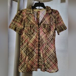 Maurices Plaid Blouse